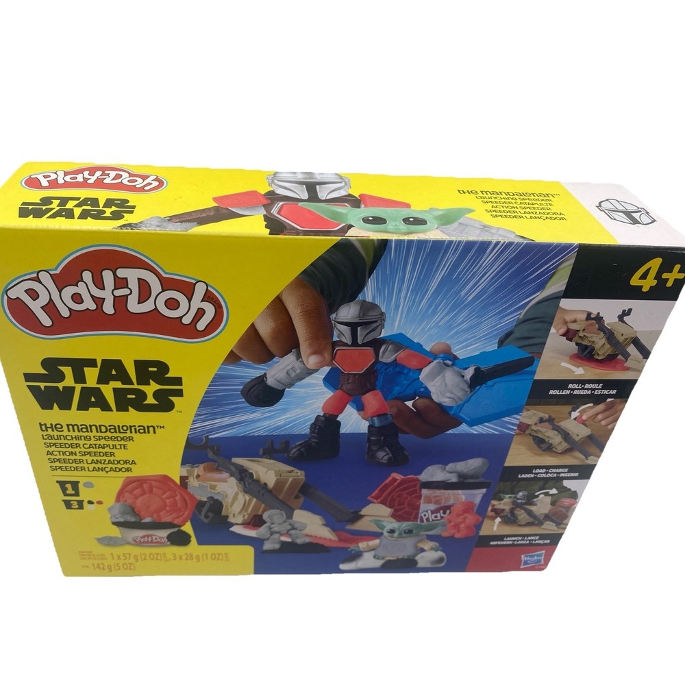 Play-Doh Star Wars The Mandalorian Launching Speeder Playset Grogu Baby Yoda NEW